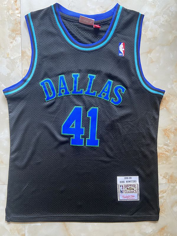 Men Dallas Mavericks #41 Nowitzki Black Throwback 2025 NBA Jersey
